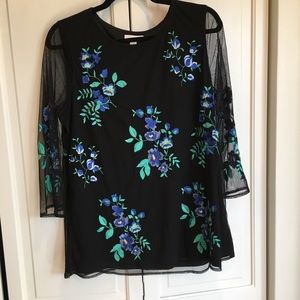 Sheer Floral Blouse